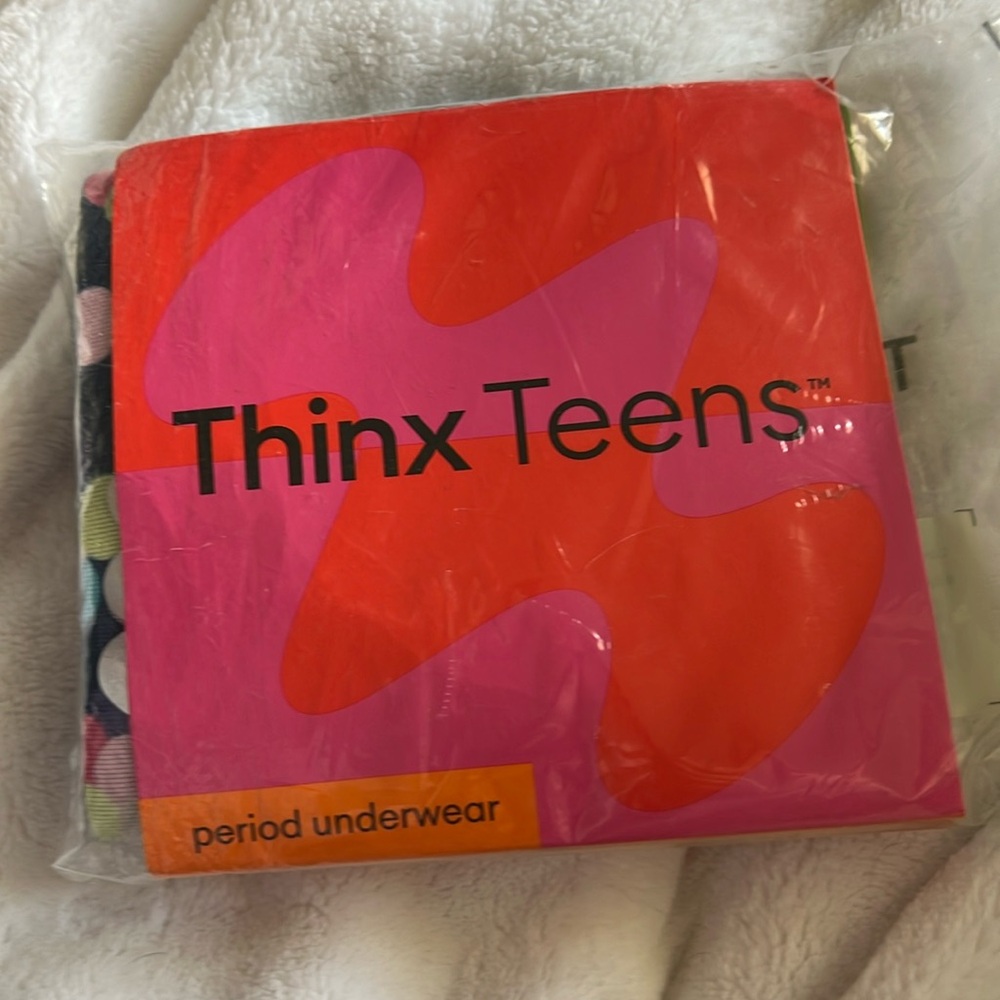 New in plastic!!!  Thinx Teen Period Underwear size L 13/14 bikini confetti
